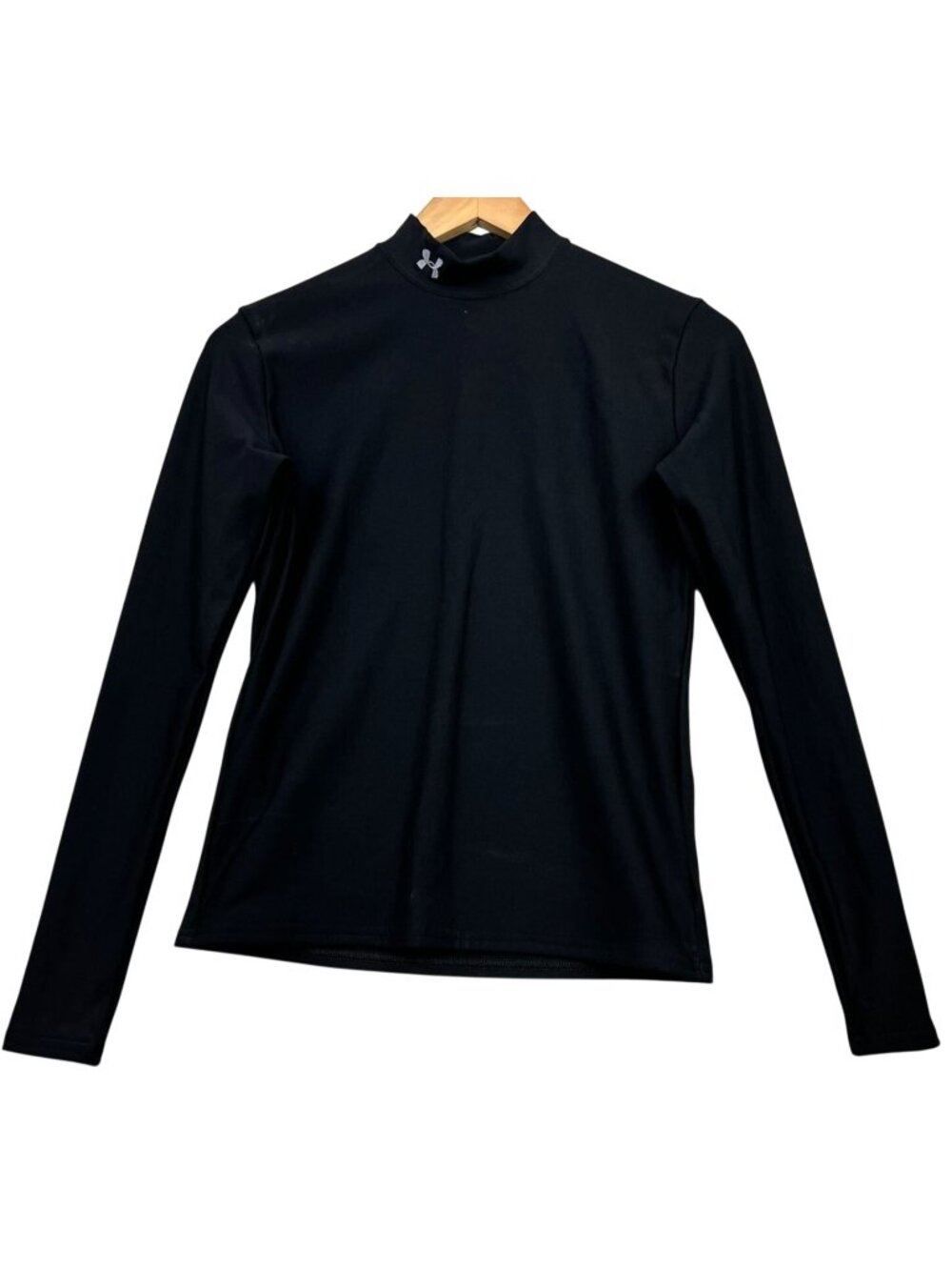 Under Armour Youth ColdGear Mock Neck Shirt Long Sleeve Stretch Size L Black